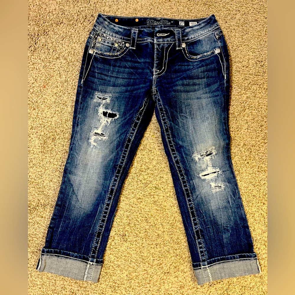 Miss Me Jeans - distressed cropped jeans - size 27